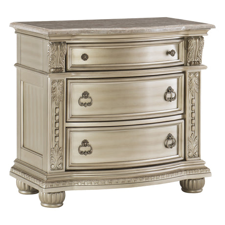 Cavalier Silver Nightstand - Ornate Home