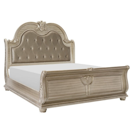 Cavalier Silver Queen Bed - Ornate Home