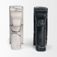 Cavalli Black/White Marble Horse Bookends - Ornate Home