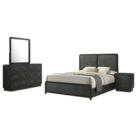 Cavelle BLACK 4-piece Eastern King Bedroom Set - Ornate Home