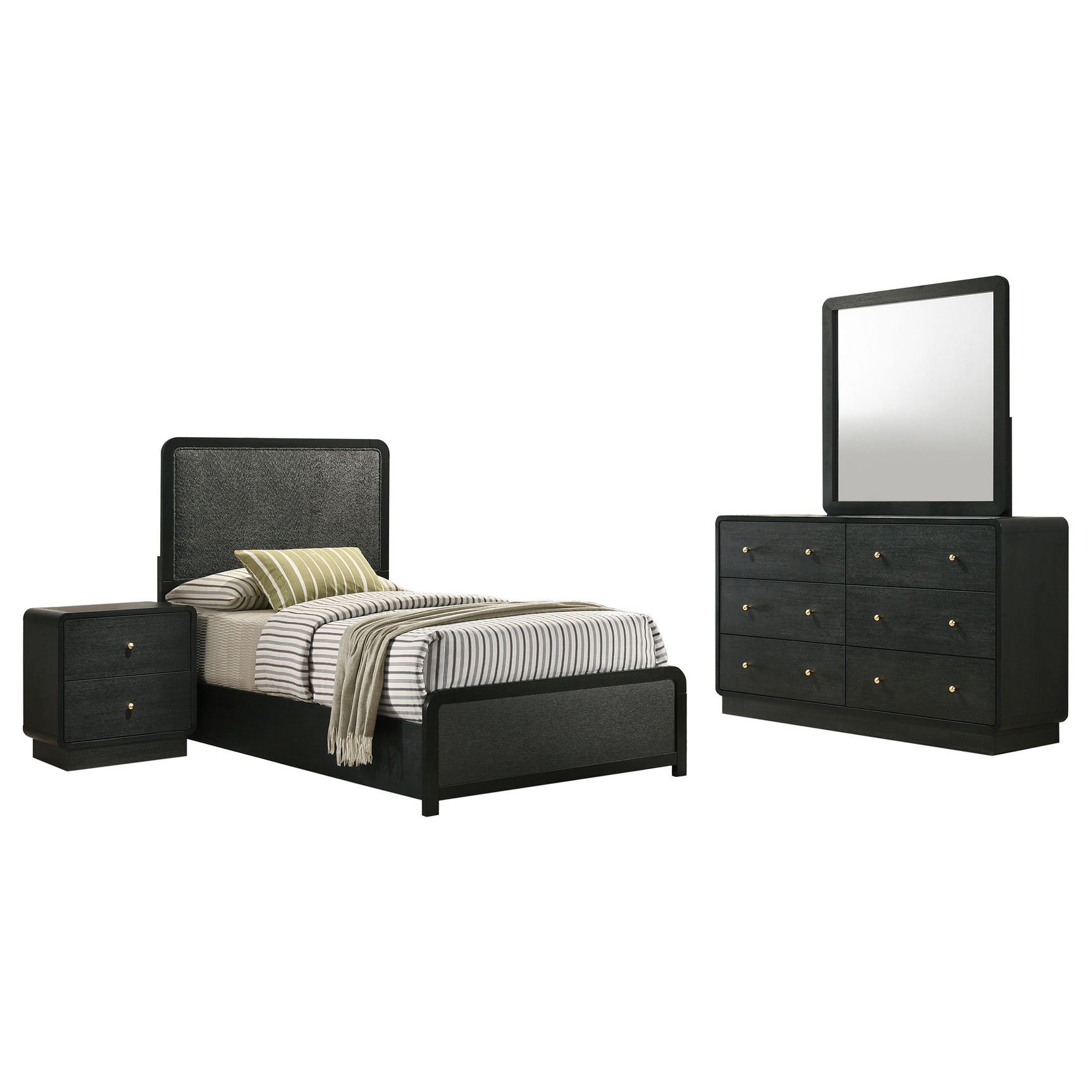 Cavelle Black 4-piece Twin Bedroom Set - Ornate Home