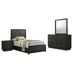 Cavelle Black 4-piece Twin Bedroom Set - Ornate Home