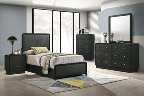 Cavelle Black 5-piece Twin Bedroom Set - Ornate Home