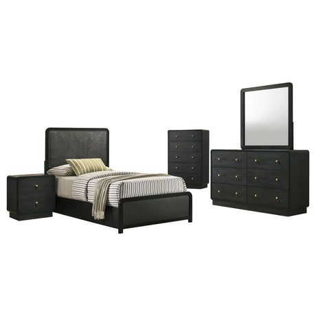Cavelle Black 5-piece Twin Bedroom Set - Ornate Home