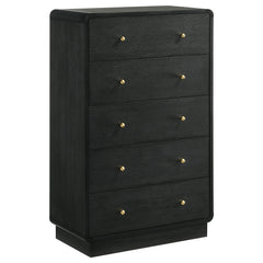 Cavelle Black 5-piece Twin Bedroom Set - Ornate Home