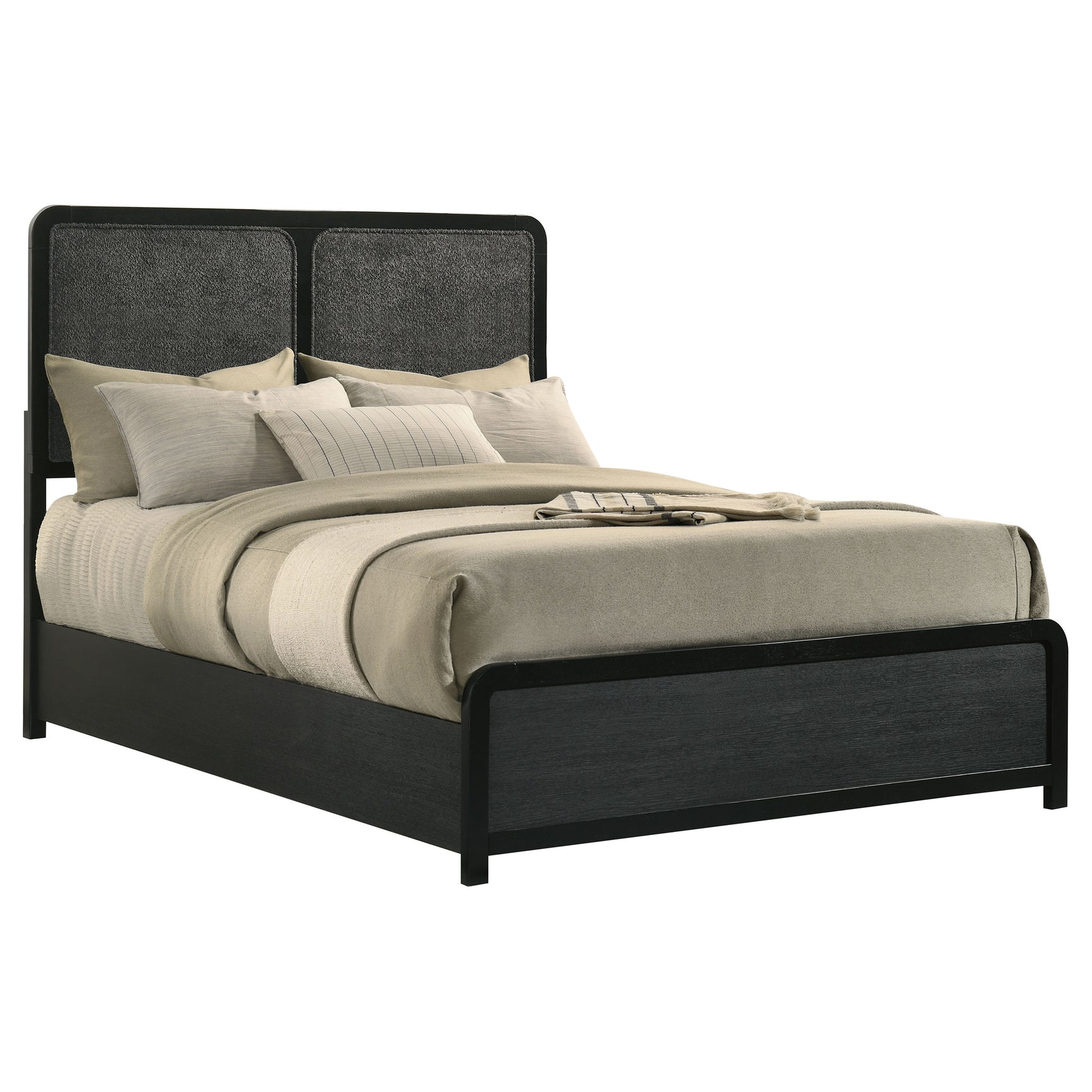 Cavelle Black 51-inch Upholstered Full Panel Bed - Ornate Home
