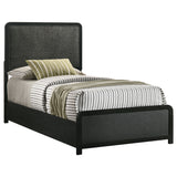 Cavelle Black 51-inch Upholstered Twin Panel Bed - Ornate Home