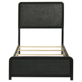 Cavelle Black 51-inch Upholstered Twin Panel Bed - Ornate Home