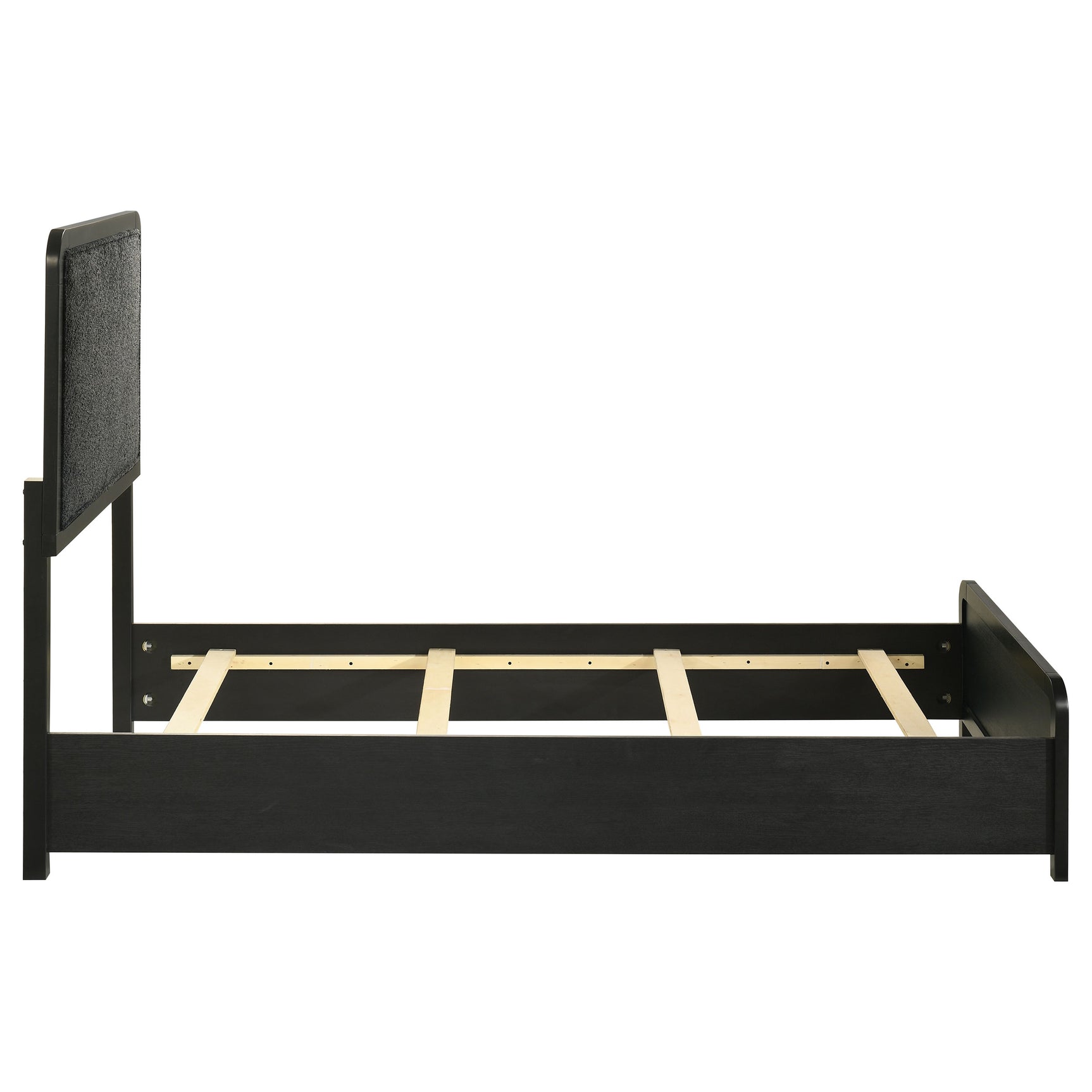 Cavelle Black 51-inch Upholstered Twin Panel Bed - Ornate Home