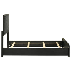 Cavelle Black 51-inch Upholstered Twin Panel Bed - Ornate Home