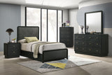 Cavelle Black 51-inch Upholstered Twin Panel Bed - Ornate Home