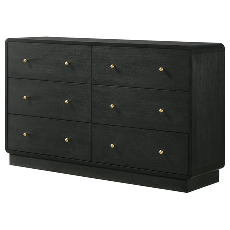 Cavelle Black 6-Drawer Dresser - Ornate Home