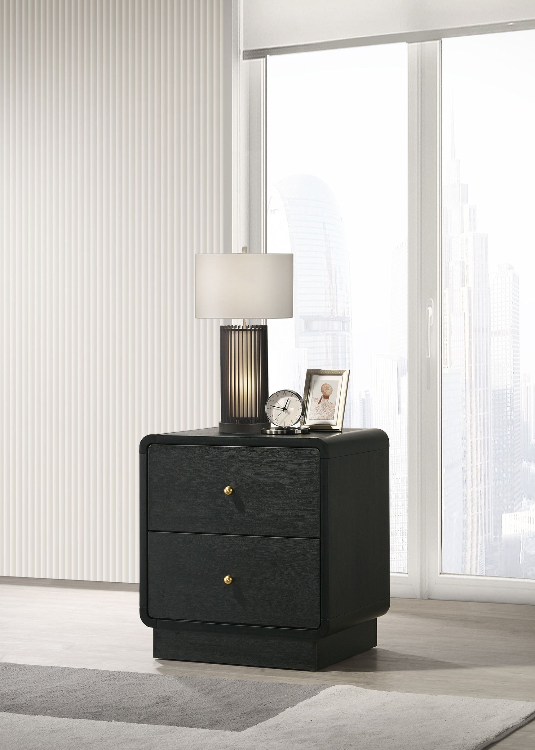 Cavelle Black Nightstand - Ornate Home