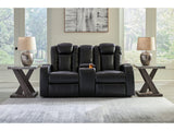 Caveman Den Midnight Power Reclining Loveseat with Console - Ornate Home
