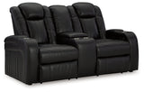 Caveman Den Midnight Power Reclining Loveseat with Console - Ornate Home