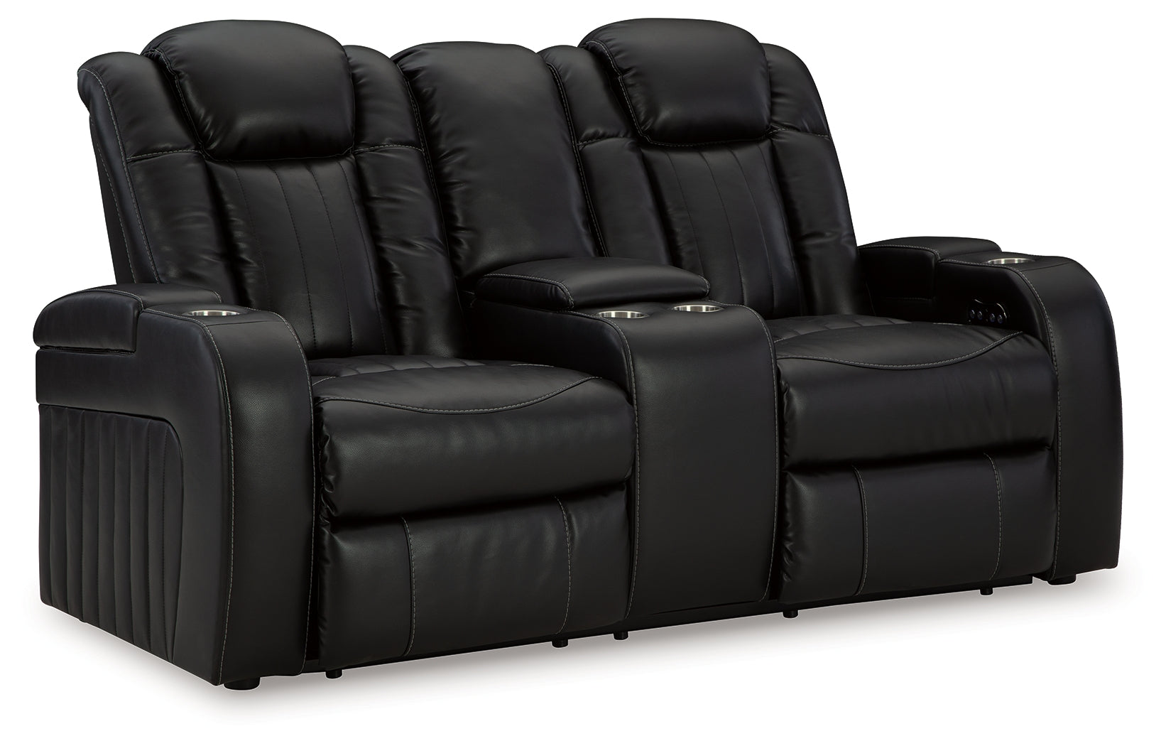 Caveman Den Midnight Power Reclining Loveseat with Console - Ornate Home