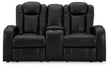 Caveman Den Midnight Power Reclining Loveseat with Console - Ornate Home