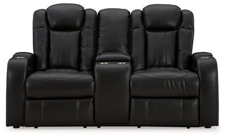Caveman Den Midnight Power Reclining Loveseat with Console - Ornate Home