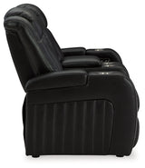 Caveman Den Midnight Power Reclining Loveseat with Console - Ornate Home