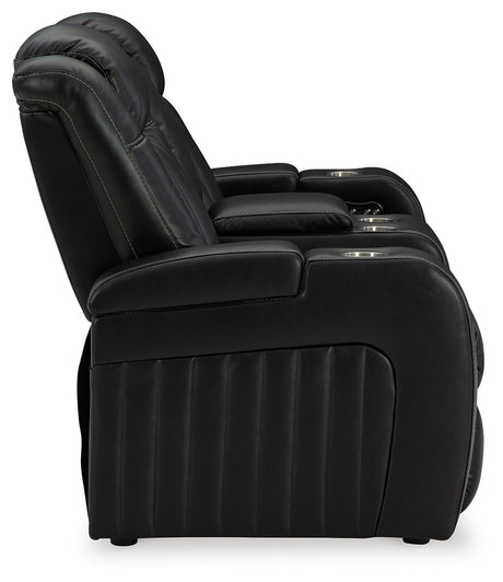 Caveman Den Midnight Power Reclining Loveseat with Console - Ornate Home