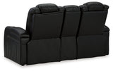 Caveman Den Midnight Power Reclining Loveseat with Console - Ornate Home