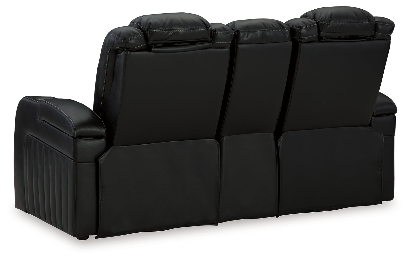 Caveman Den Midnight Power Reclining Loveseat with Console - Ornate Home