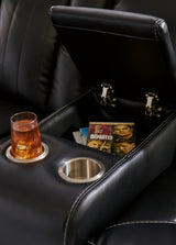 Caveman Den Midnight Power Reclining Loveseat with Console - Ornate Home