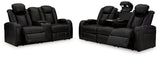 Caveman Den Midnight Power Reclining Sofa and Loveseat - Ornate Home