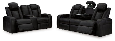 Caveman Den Midnight Power Reclining Sofa and Loveseat - Ornate Home