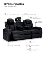 Caveman Den Midnight Power Reclining Sofa and Loveseat - Ornate Home