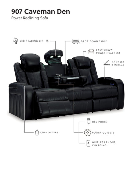 Caveman Den Power Reclining Sofa, Loveseat and Recliner - Ornate Home