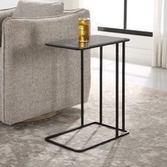 Cavern Black Stone & Iron Accent Table - Ornate Home