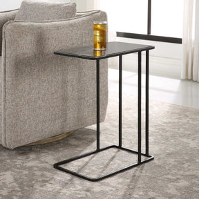 Cavern Black Stone & Iron Accent Table - Ornate Home