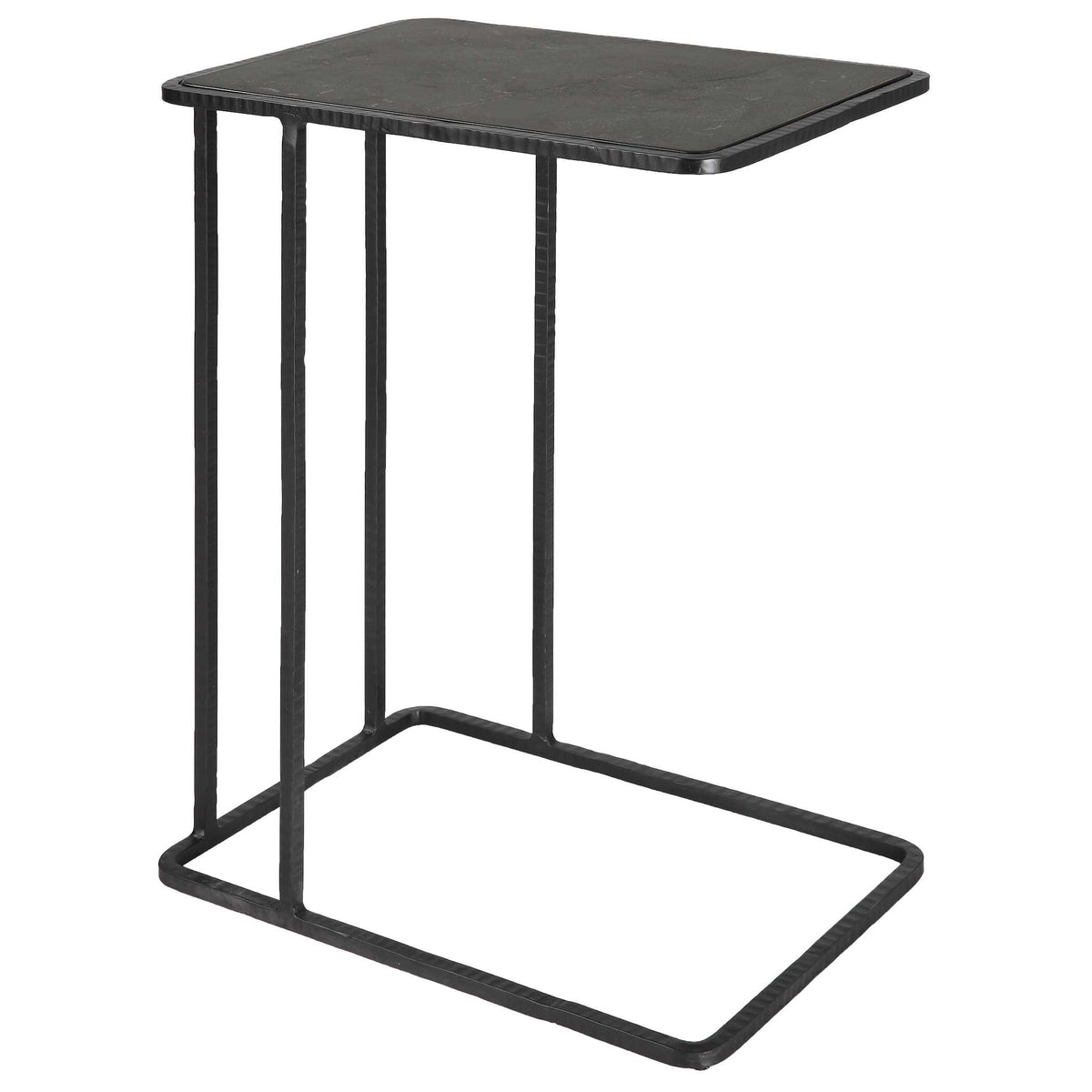 Cavern Black Stone & Iron Accent Table - Ornate Home