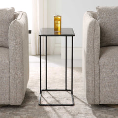 Cavern Black Stone & Iron Accent Table - Ornate Home