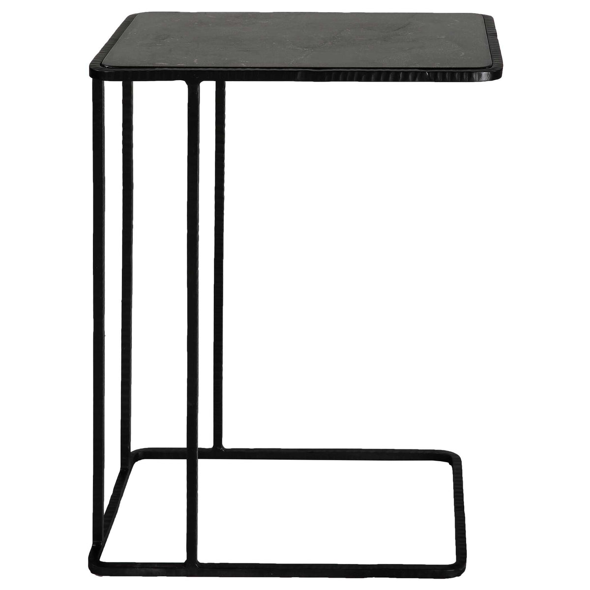 Cavern Black Stone & Iron Accent Table - Ornate Home