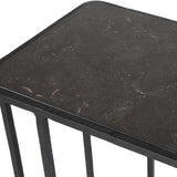Cavern Black Stone & Iron Accent Table - Ornate Home