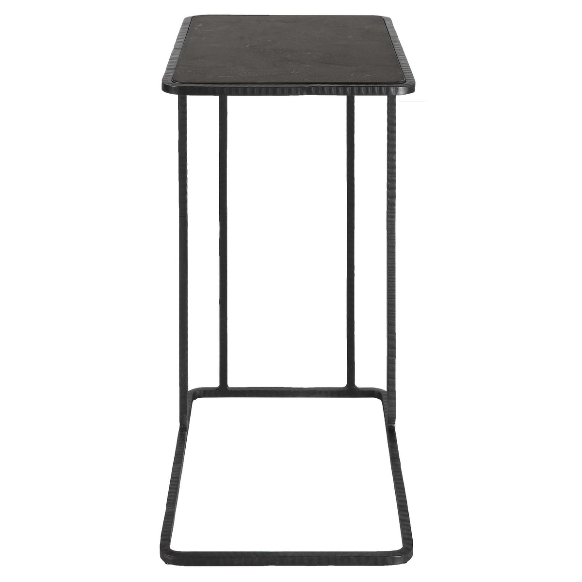 Cavern Black Stone & Iron Accent Table - Ornate Home