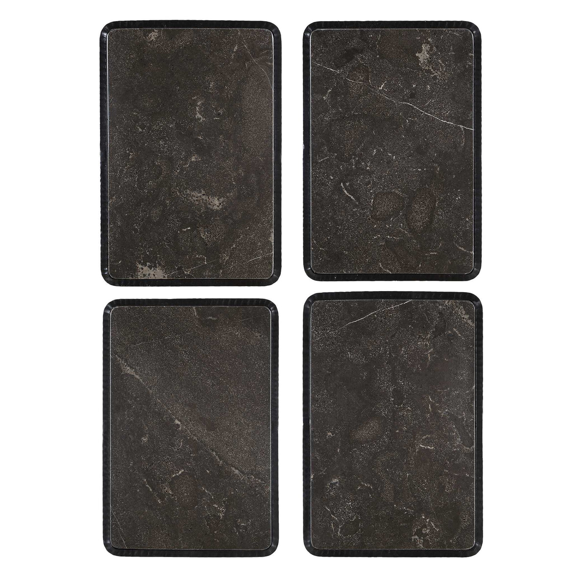 Cavern Black Stone & Iron Accent Table - Ornate Home