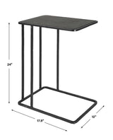 Cavern Black Stone & Iron Accent Table - Ornate Home