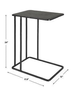 Cavern Black Stone & Iron Accent Table - Ornate Home