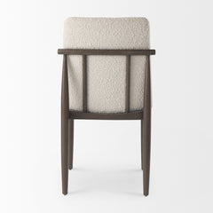 Cavett Cream Curved Back Dining Side Chair with Dark Brown Wood (Set of 2) - Ornate Home