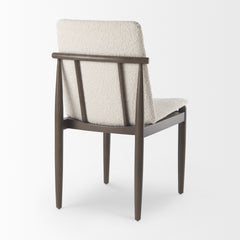 Cavett Cream Curved Back Dining Side Chair with Dark Brown Wood (Set of 2) - Ornate Home