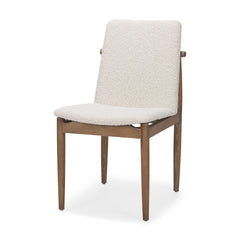 Cavett Cream Curved Back Dining Side Chair with Light Brown Wood (Set of 2) - Ornate Home