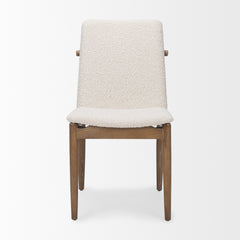 Cavett Cream Curved Back Dining Side Chair with Light Brown Wood (Set of 2) - Ornate Home