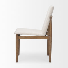 Cavett Cream Curved Back Dining Side Chair with Light Brown Wood (Set of 2) - Ornate Home