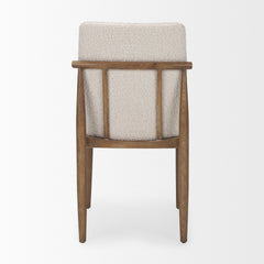 Cavett Cream Curved Back Dining Side Chair with Light Brown Wood (Set of 2) - Ornate Home