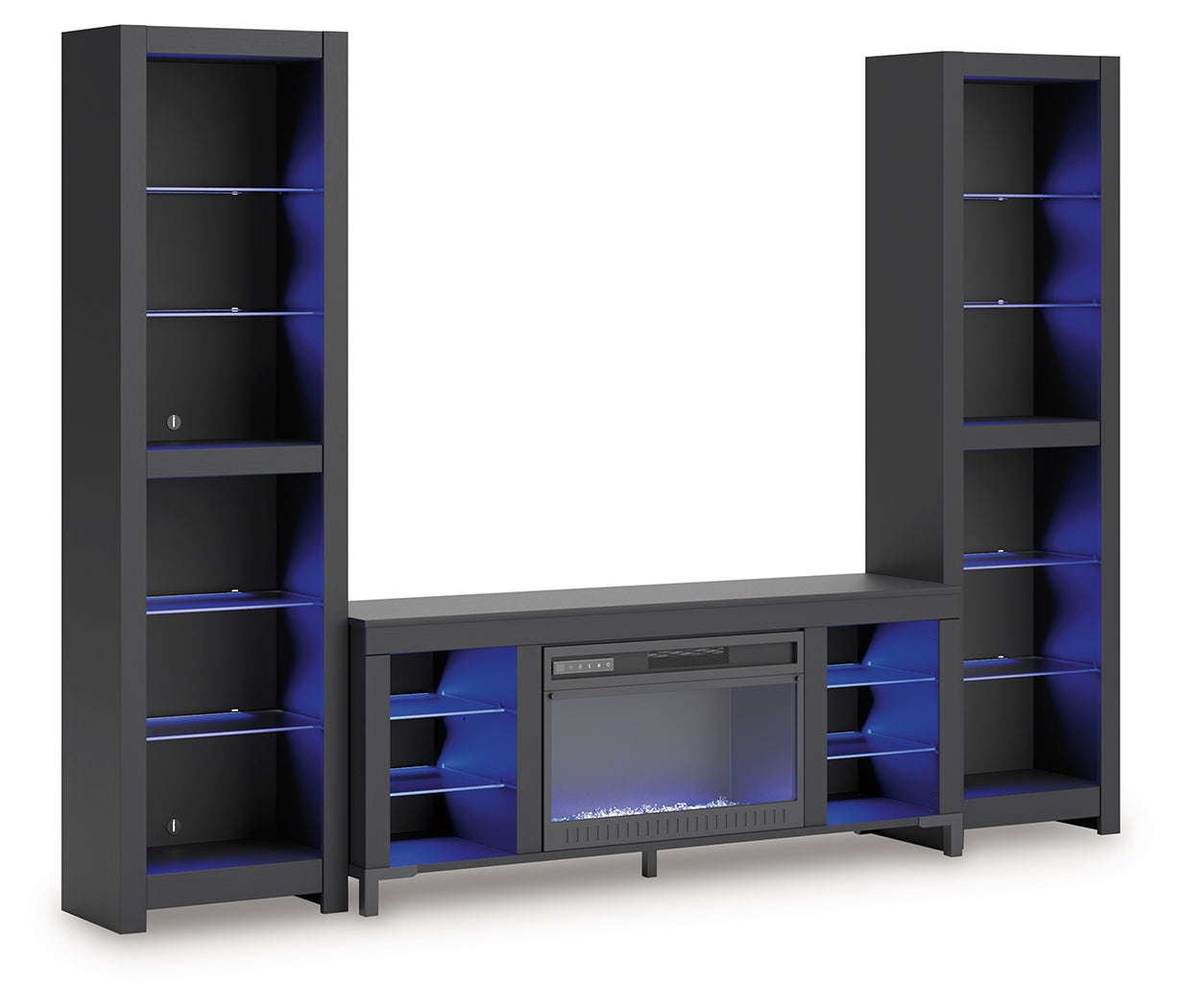 Cayberry Black 3-Piece Entertainment Center w/Electric Fireplace (Online Special Price) - Ornate Home