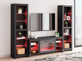 Cayberry Black 3-Piece Entertainment Center w/Electric Fireplace (Online Special Price) - Ornate Home