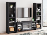 Cayberry Black 3-Piece Entertainment Center w/Electric Fireplace (Online Special Price) - Ornate Home